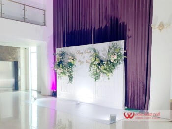 Trang trí backdrop chụp ảnh tiệc cưới nhà hàng Pavillon (3)